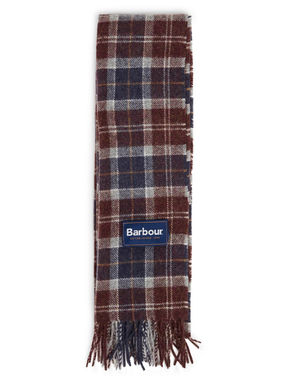 Barbour Męski wełniany szalik Mężczyźni Sztuczne włókno czerwony|niebieski, ONE SIZE