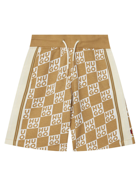 HUGO Szorty sportowe G00999 S Beżowy Regular Fit