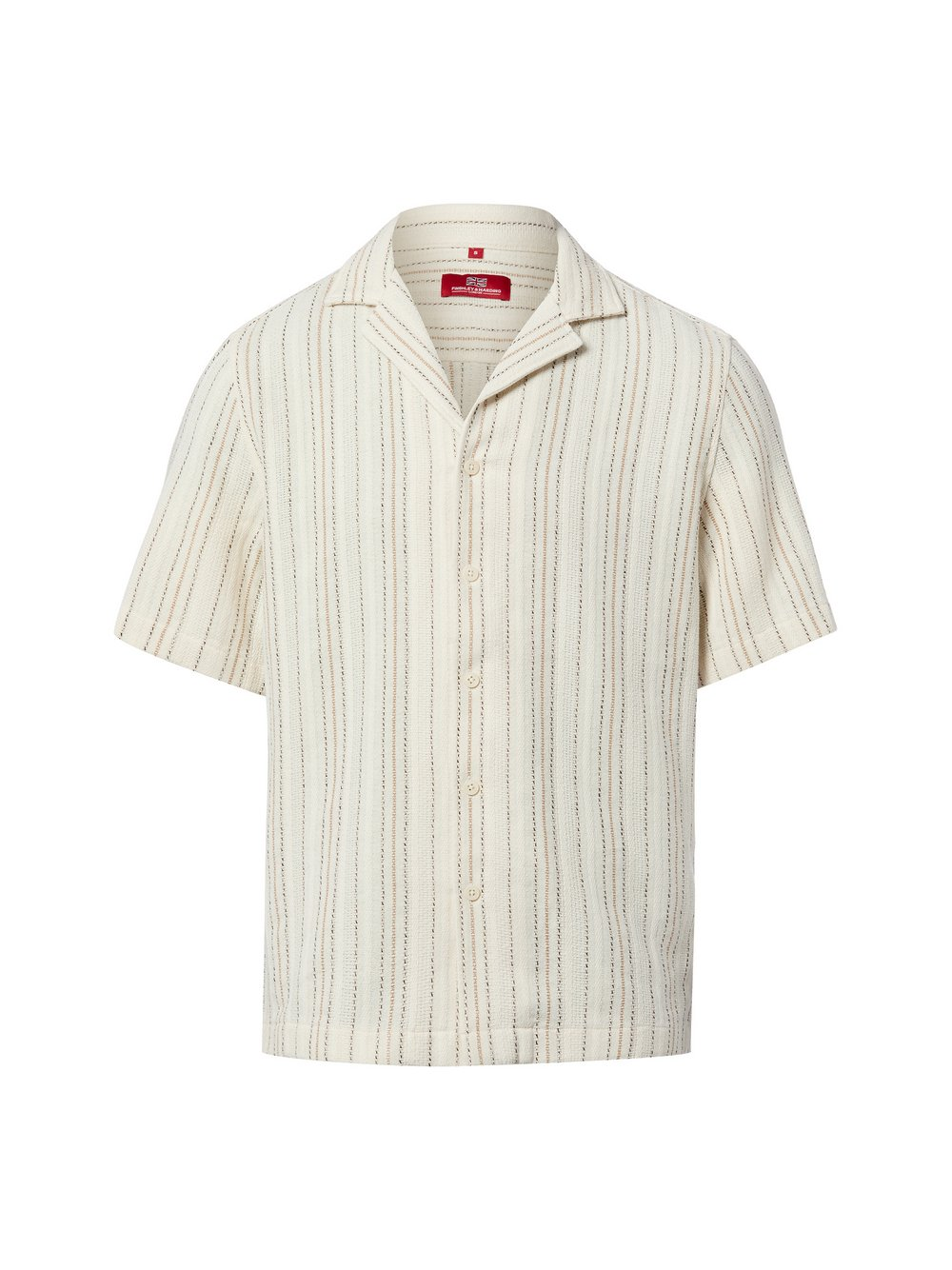 Finshley & Harding London Męska koszulka z krótkim rękawem Mężczyźni Comfort Fit Bawełna beżowy, XL