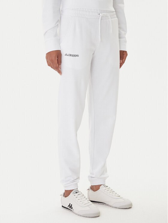 Kappa Spodnie dresowe Festa 331M34W Biały Regular Fit