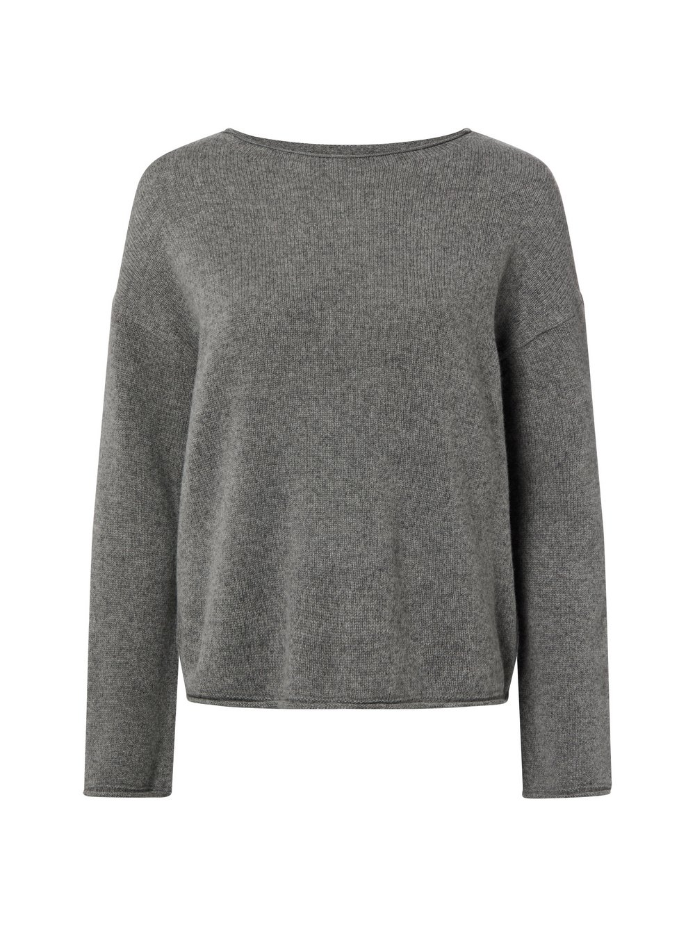 Marc O'Polo Sweter damski z dzianiny wykonany z wełny dziewiczej Kobiety wełna ze strzyży szary, L