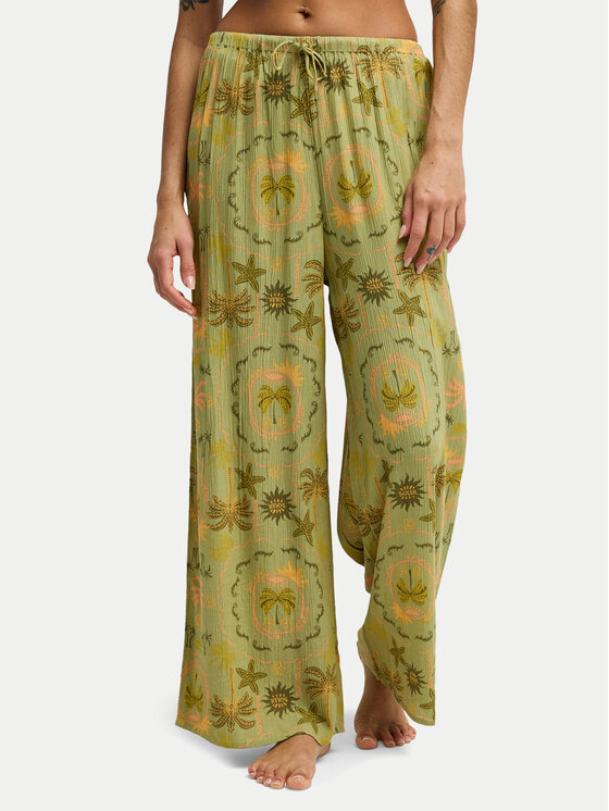 Billabong Spodnie materiałowe Beach Spirit EBJNP00141 Zielony Wide Leg