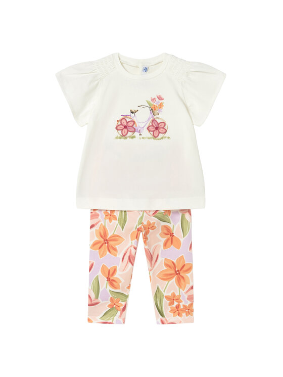 Mayoral Komplet t-shirt i legginsy 1747 Kolorowy Regular Fit