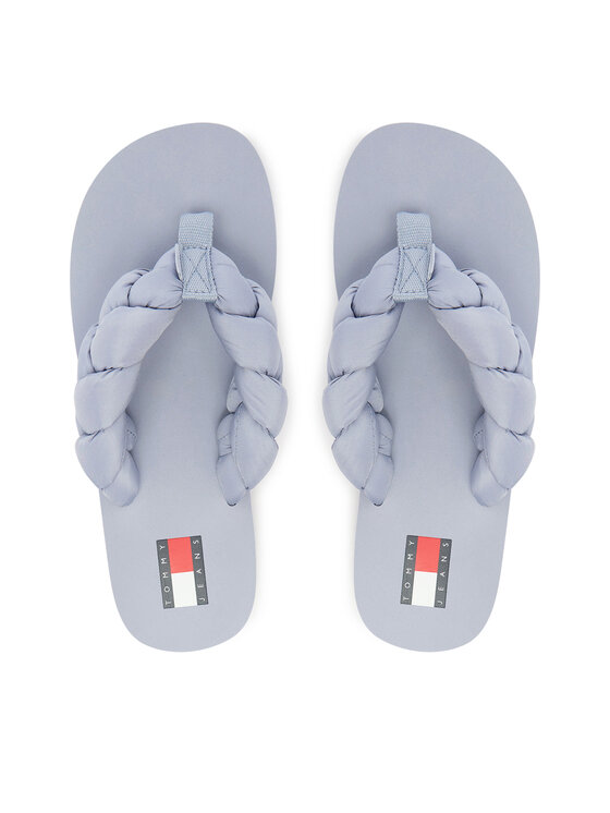 Tommy Jeans Japonki Braided Thong Beach Sandal EN0EN02877 Błękitny