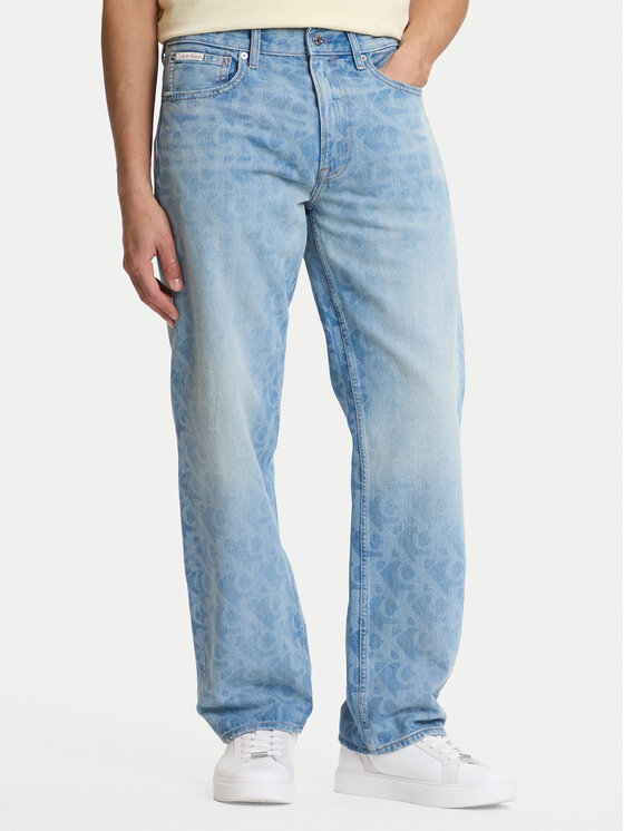 Calvin Klein Jeans Jeansy LV04RG765G Niebieski Straight Fit