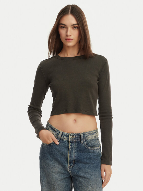 Element Bluzka Icon Crop W ELJKT00122 Czarny Cropp Fit