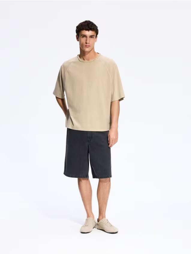 Reserved - T-shirt regular fit - beżowy