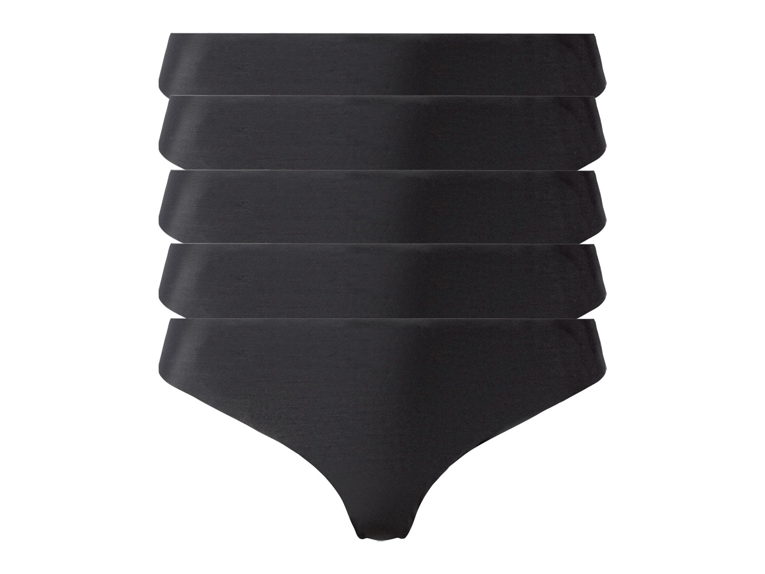 esmara® Stringi damskie cięte laserowo, 5 par (Czarny, M(40/42))