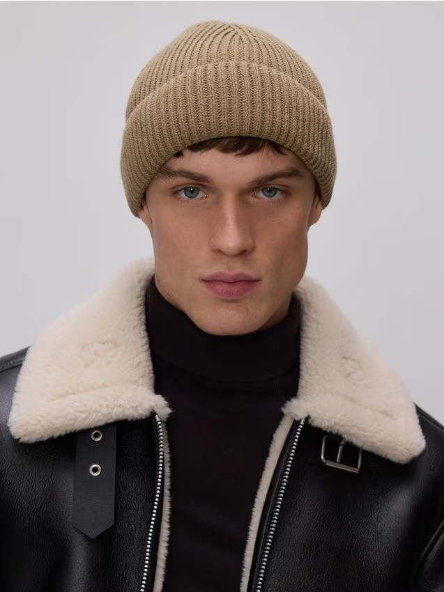 Reserved - Czapka beanie - beżowy