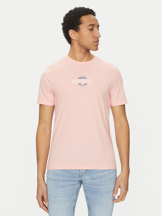 Guess Jeans T-Shirt M5GI23 K8HM0 Beżowy Slim Fit
