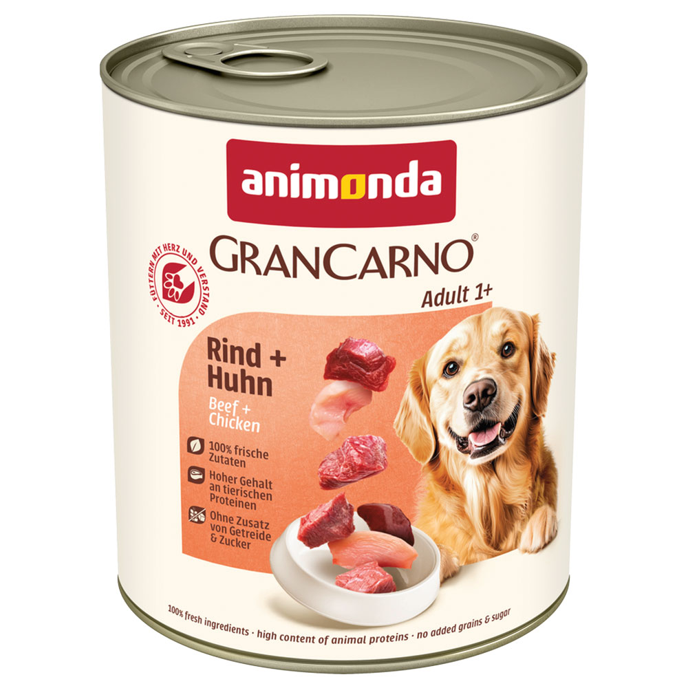 Megapakiet animonda GranCarno Original Adult, 24 x 800 g - Wołowina z kurczakiem