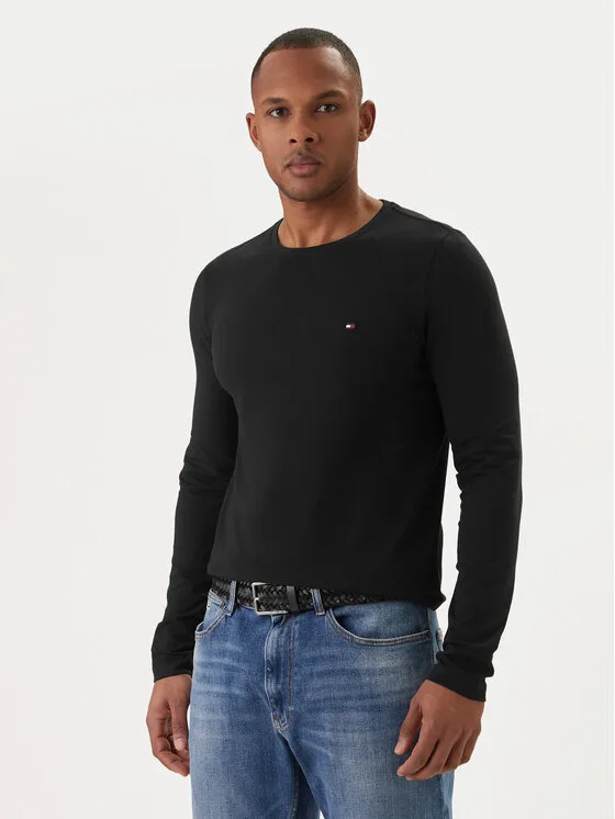 Tommy Hilfiger Longsleeve Stretch Tee MW0MW10804 Czarny Slim Fit