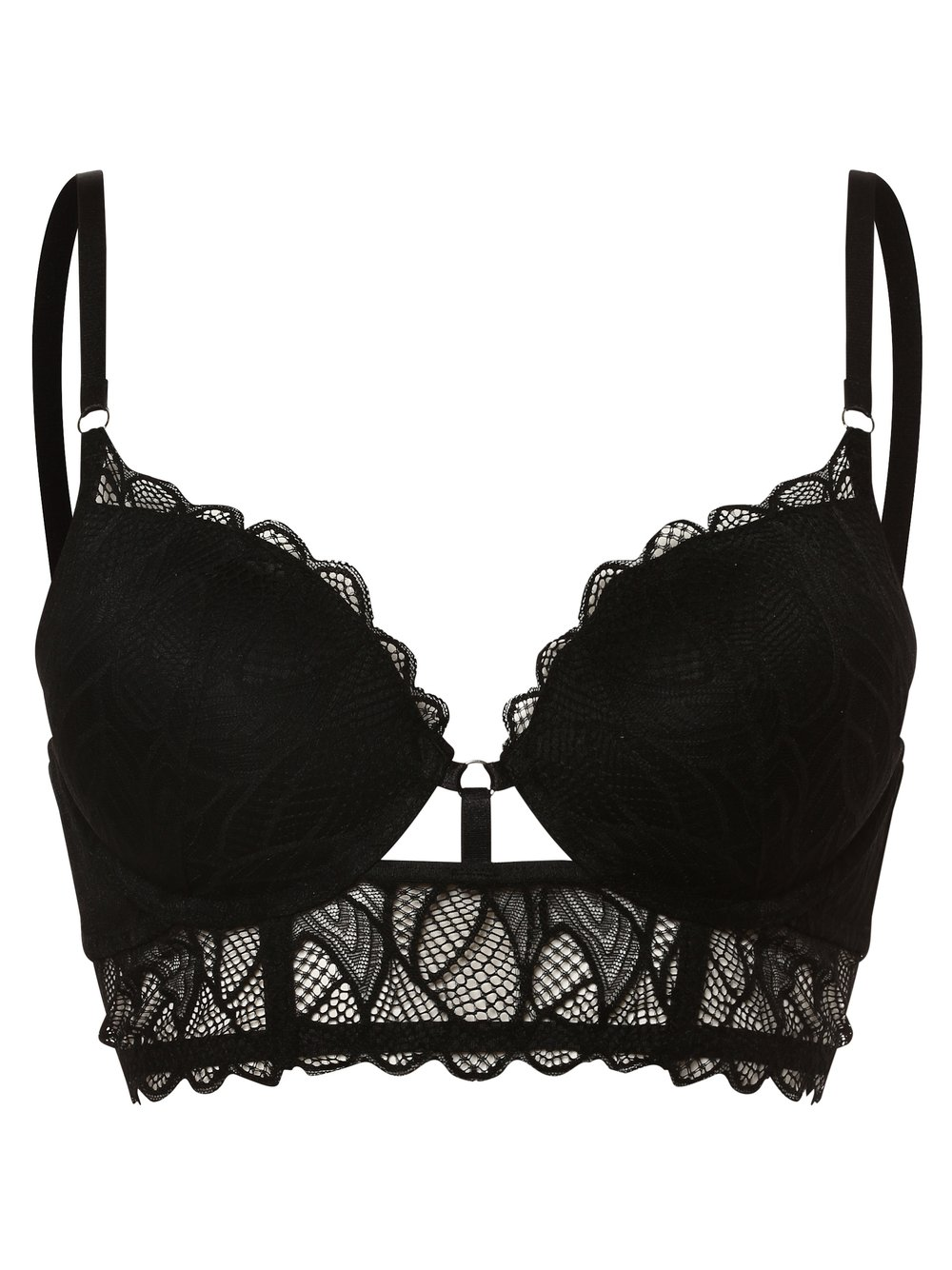 Lascana Damski biustonosz push-up Kobiety Koronka czarny, 70C