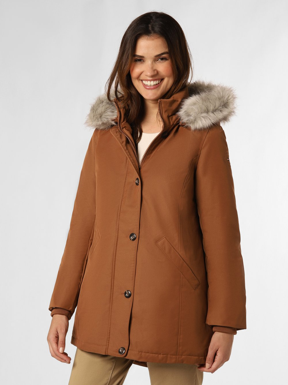 Tommy Hilfiger Parka damska Kobiety Sztuczne włókno brązowy, XXXL
