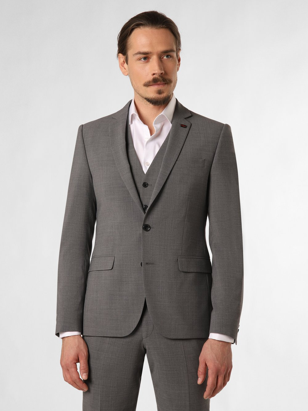 Finshley & Harding London Męska marynarka od garnituru modułowego Mężczyźni Slim Fit Sztuczne włókno szary, 102