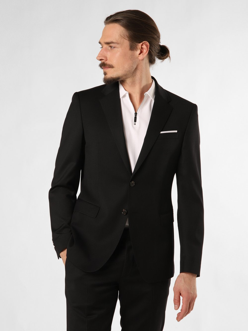 JOOP! Męska kurtka modułowa - Herby Mężczyźni Slim Fit Wełna czarny, 26