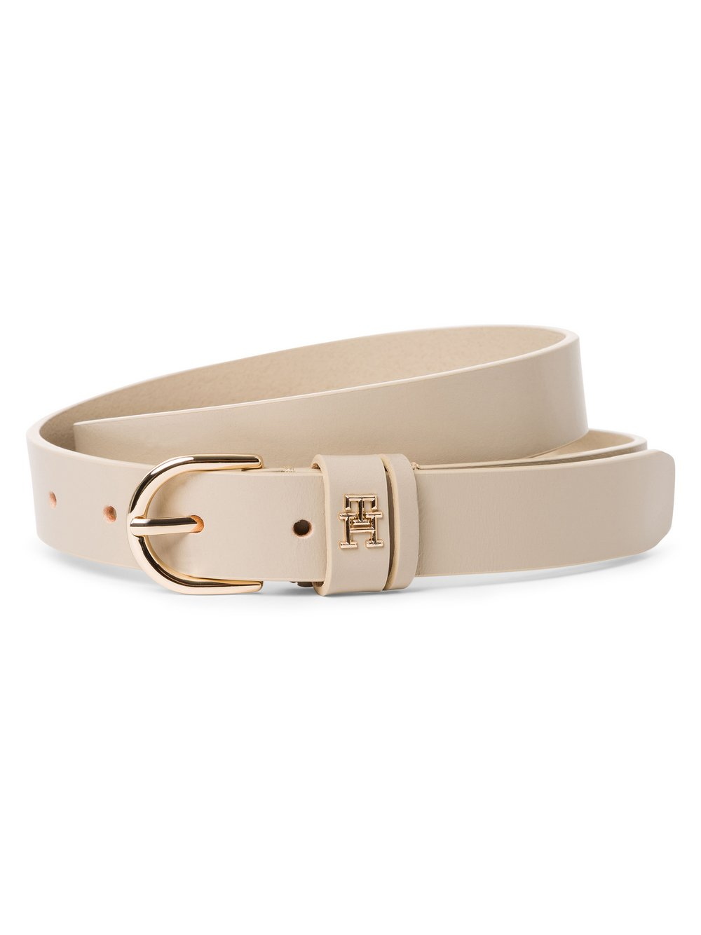 Tommy Hilfiger Damski pasek skórzany Kobiety skóra beżowy, 80