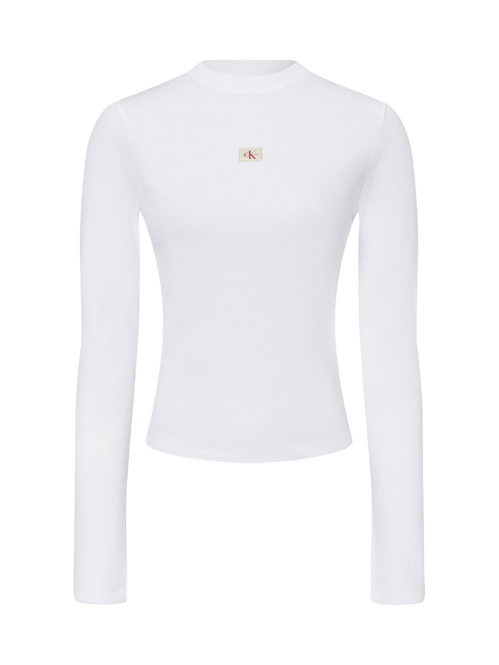 Calvin Klein Jeans Damska koszulka z długim rękawem Kobiety Bawełna biały, XS