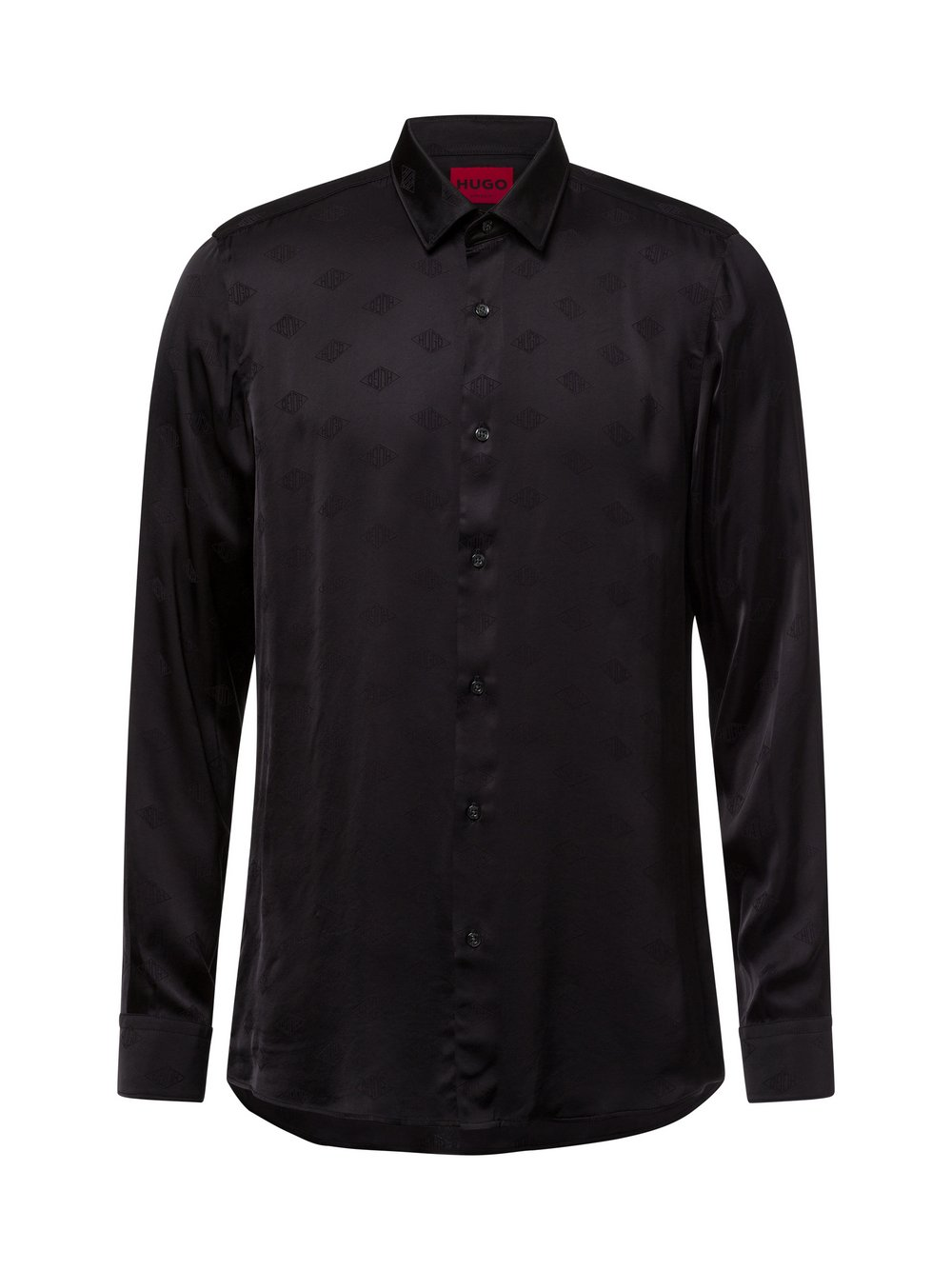 HUGO Męska koszula casual - Elisha02 Mężczyźni Super Slim Fit wiskoza czarny, 39