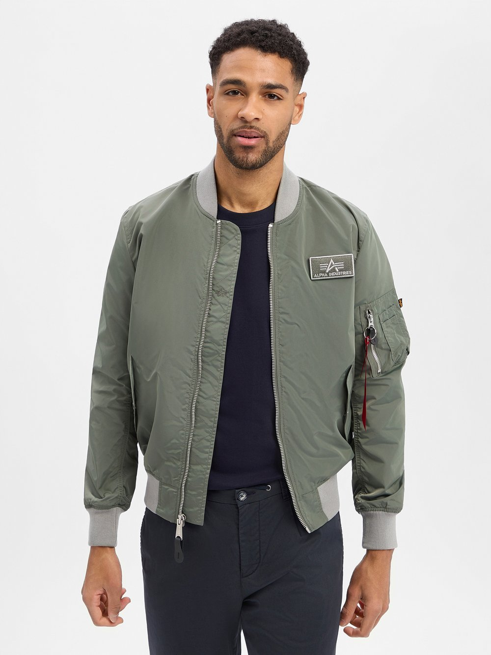 Alpha Industries Męska kurtka bomber - MA-1 TTC Mężczyźni Sztuczne włókno zielony, L