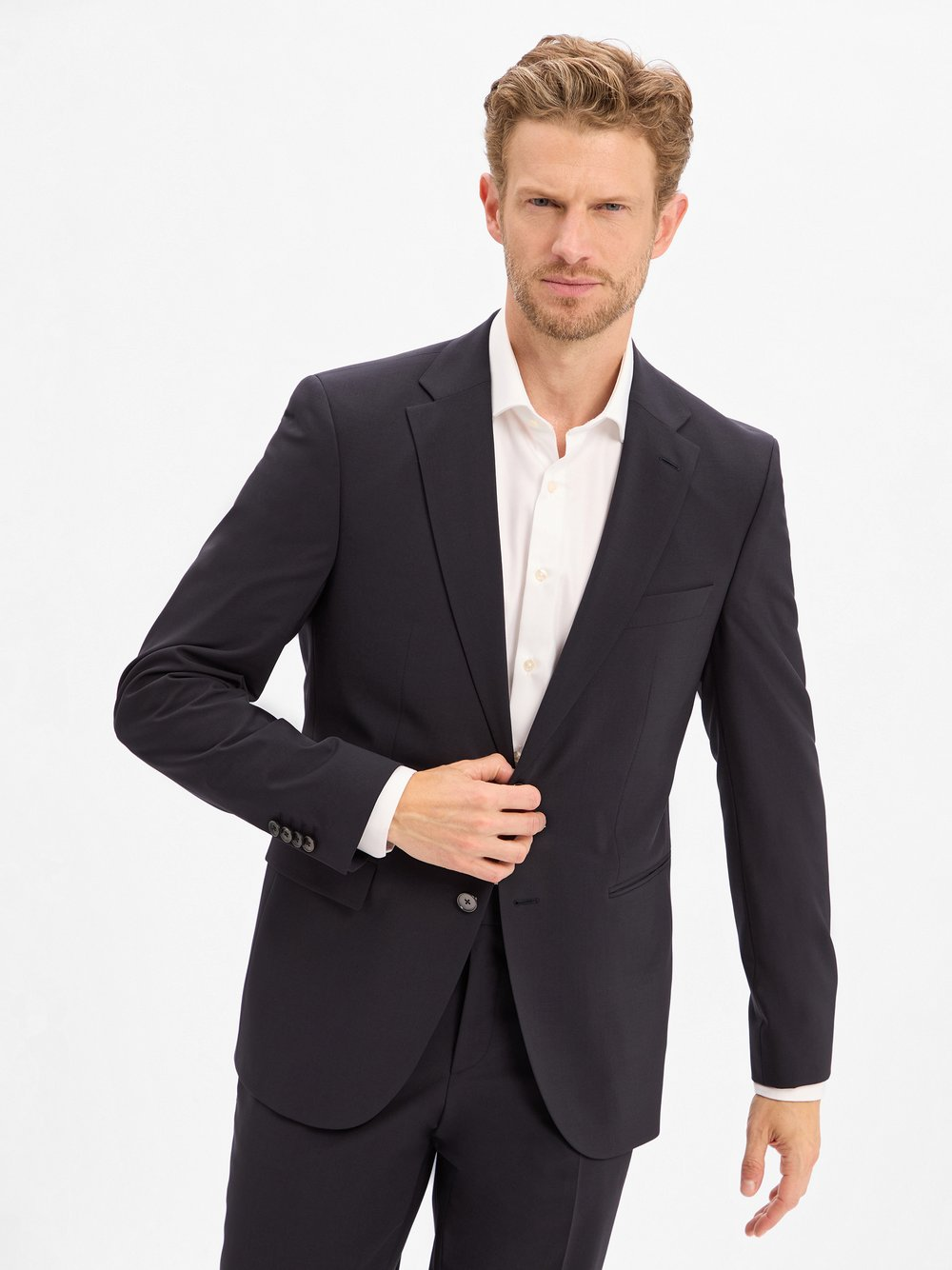 BOSS Męska marynarka garniturowa z nowej wełny - H-Harvey-MM-C-NF Mężczyźni Slim Fit niebieski, 46