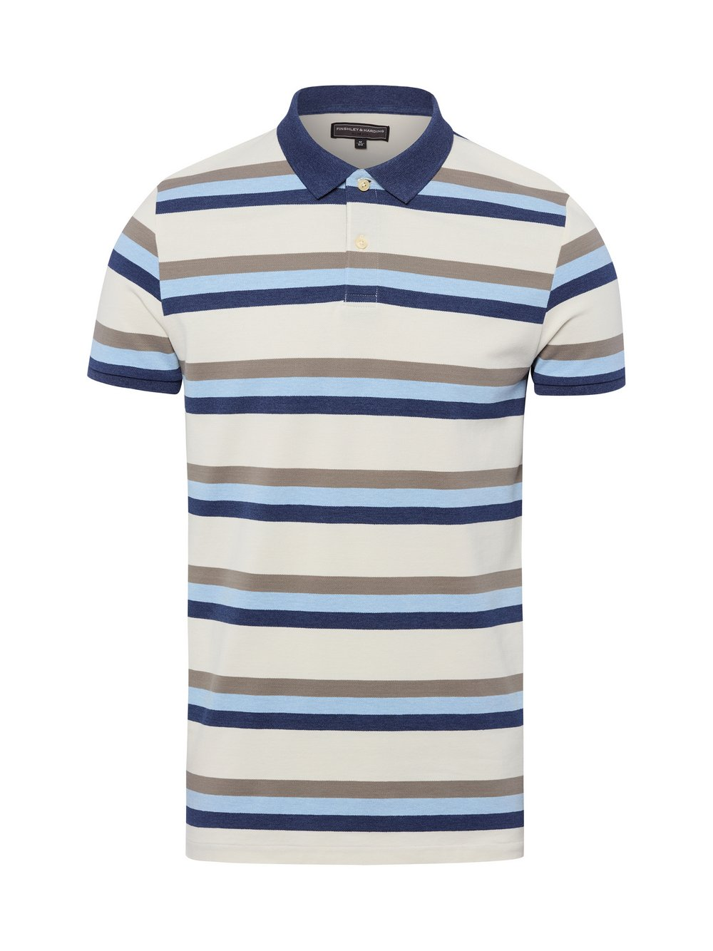 Finshley & Harding Męska koszulka polo Mężczyźni Bawełna niebieski|wielokolorowy, XL