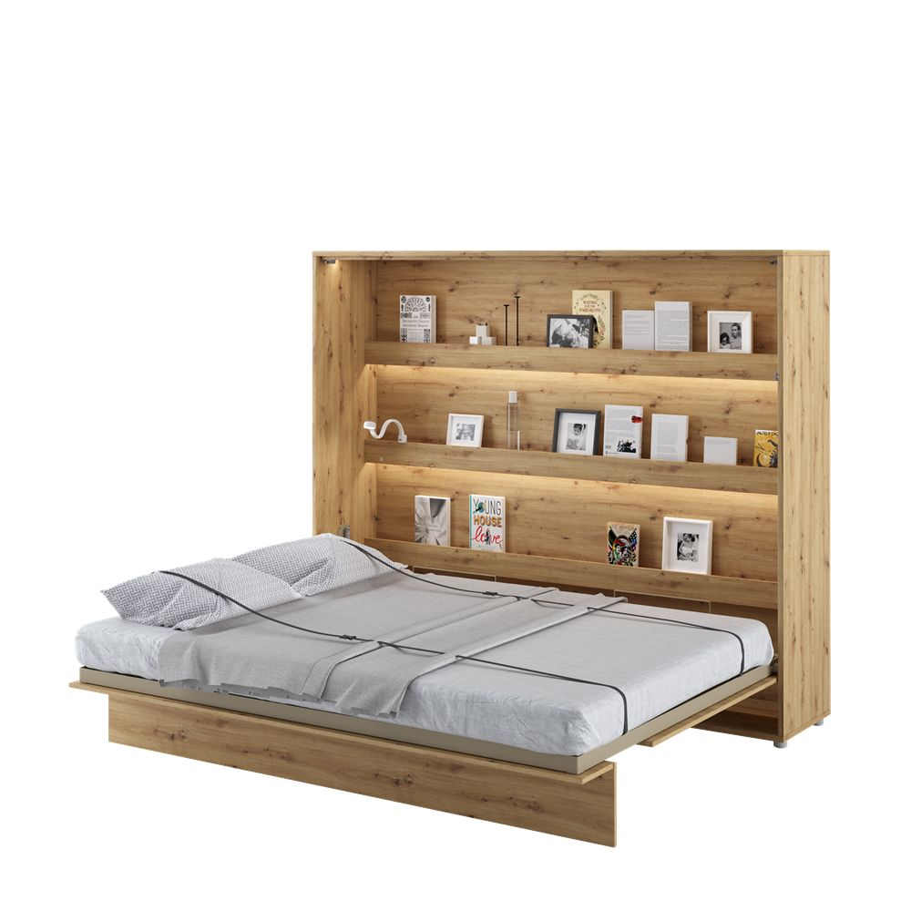 Półkotapczan poziomy BC-14 Bed Concept 160x200 cm Dąb artisan półkotapczan, półkotapczan Lenart, łóżko w szafie, łóżko składane