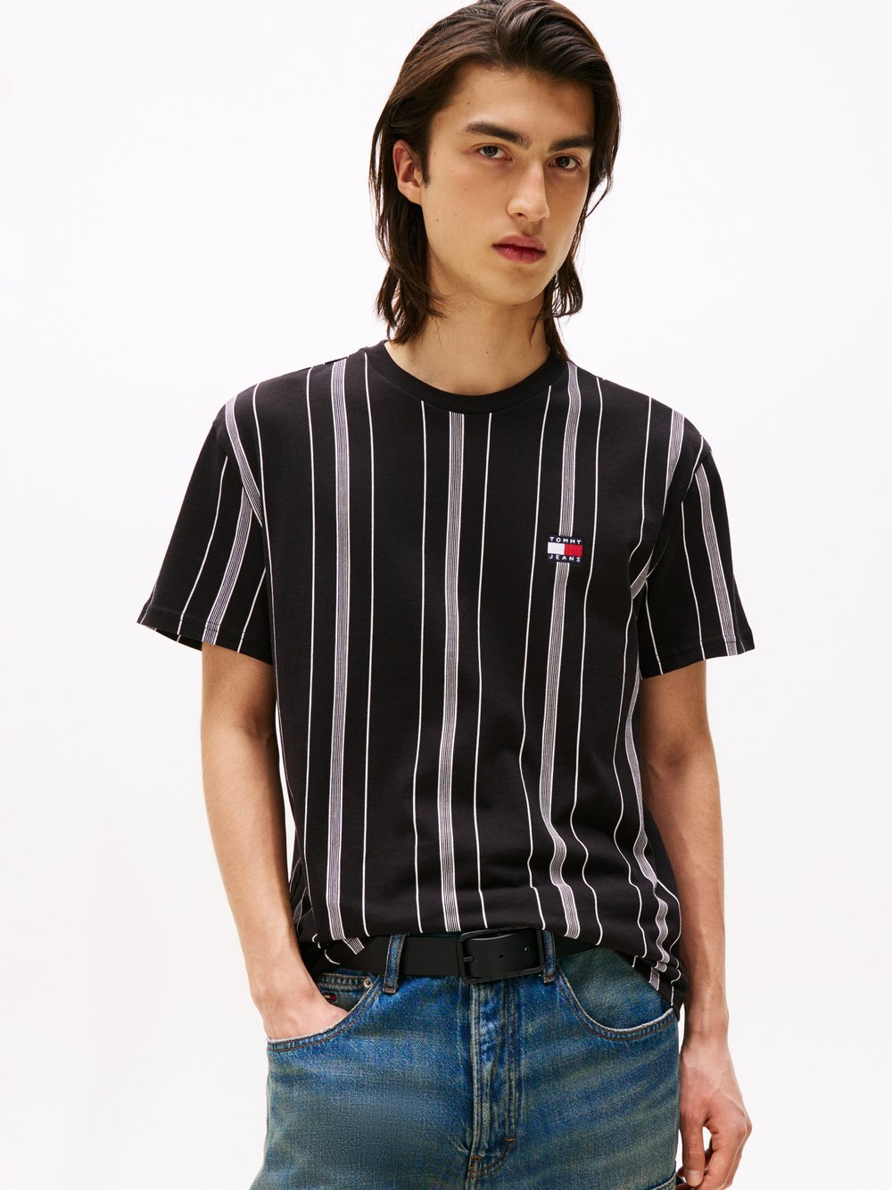 Tommy Jeans Koszulka męska Mężczyźni Bawełna czarny, L