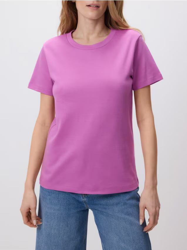 Reserved - Bawełniany t-shirt - fioletowy