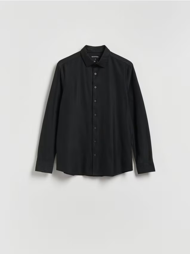Reserved - Koszula slim fit z bawełną - czarny