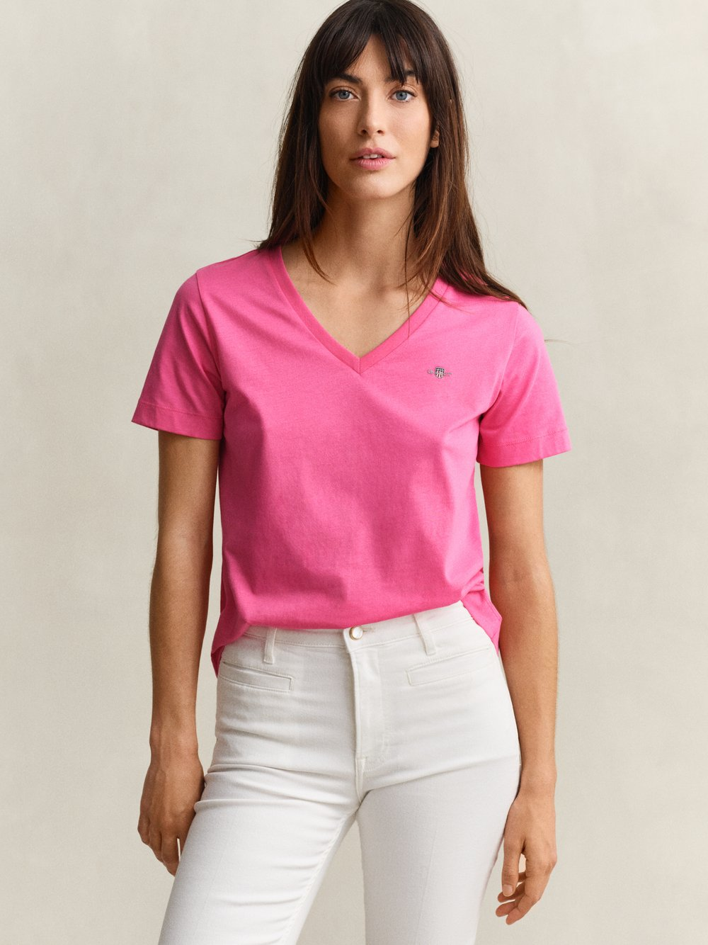 Gant T-shirt damski Kobiety Dżersej wyrazisty róż, XL