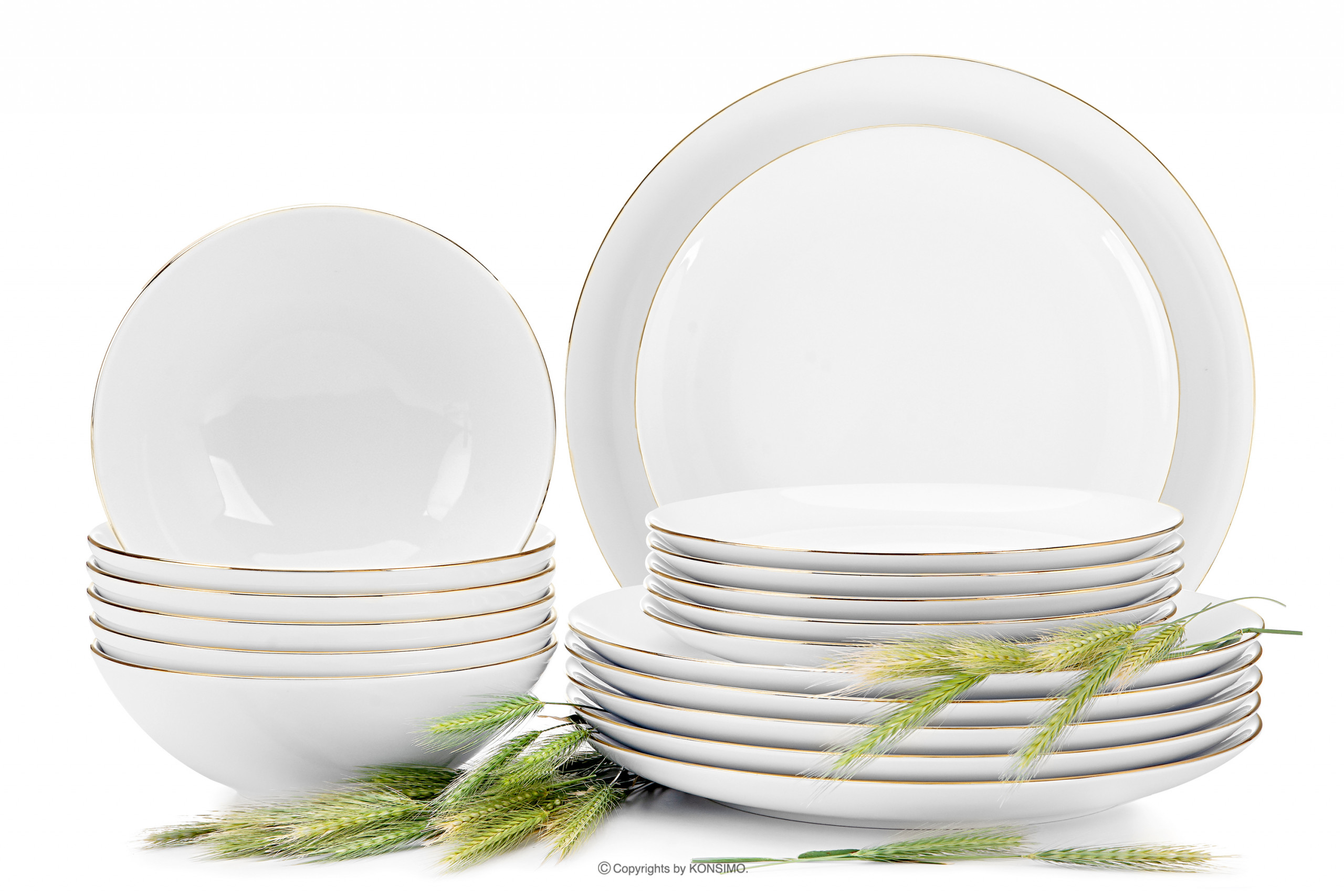 Zestaw obiadowy dla 6 osób porcelana Złota Linia (18el.) BOSS ZŁOTA LINIA