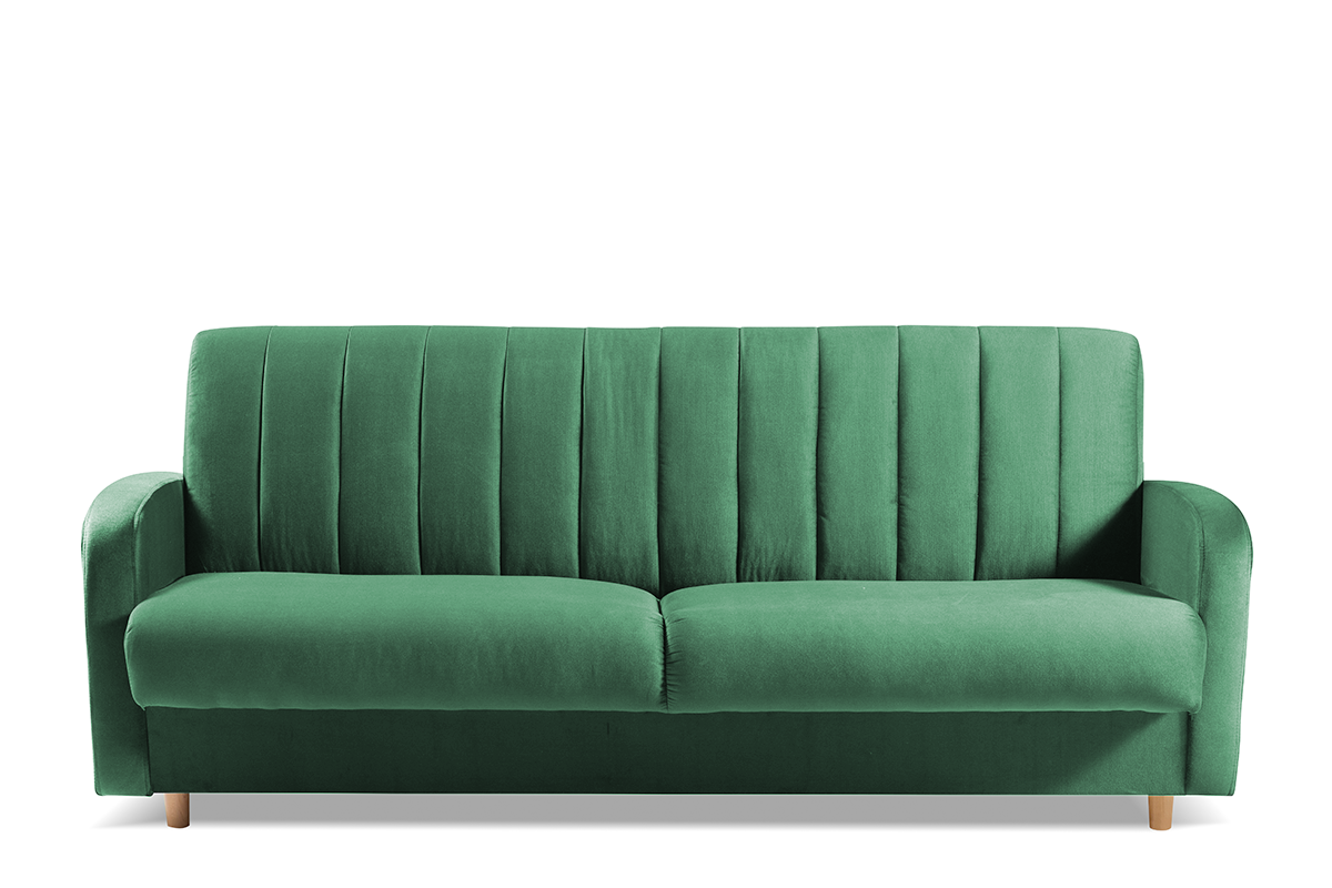 Rozkładana sofa do salonu automat wersalkowy ciemnozielona CAVICO