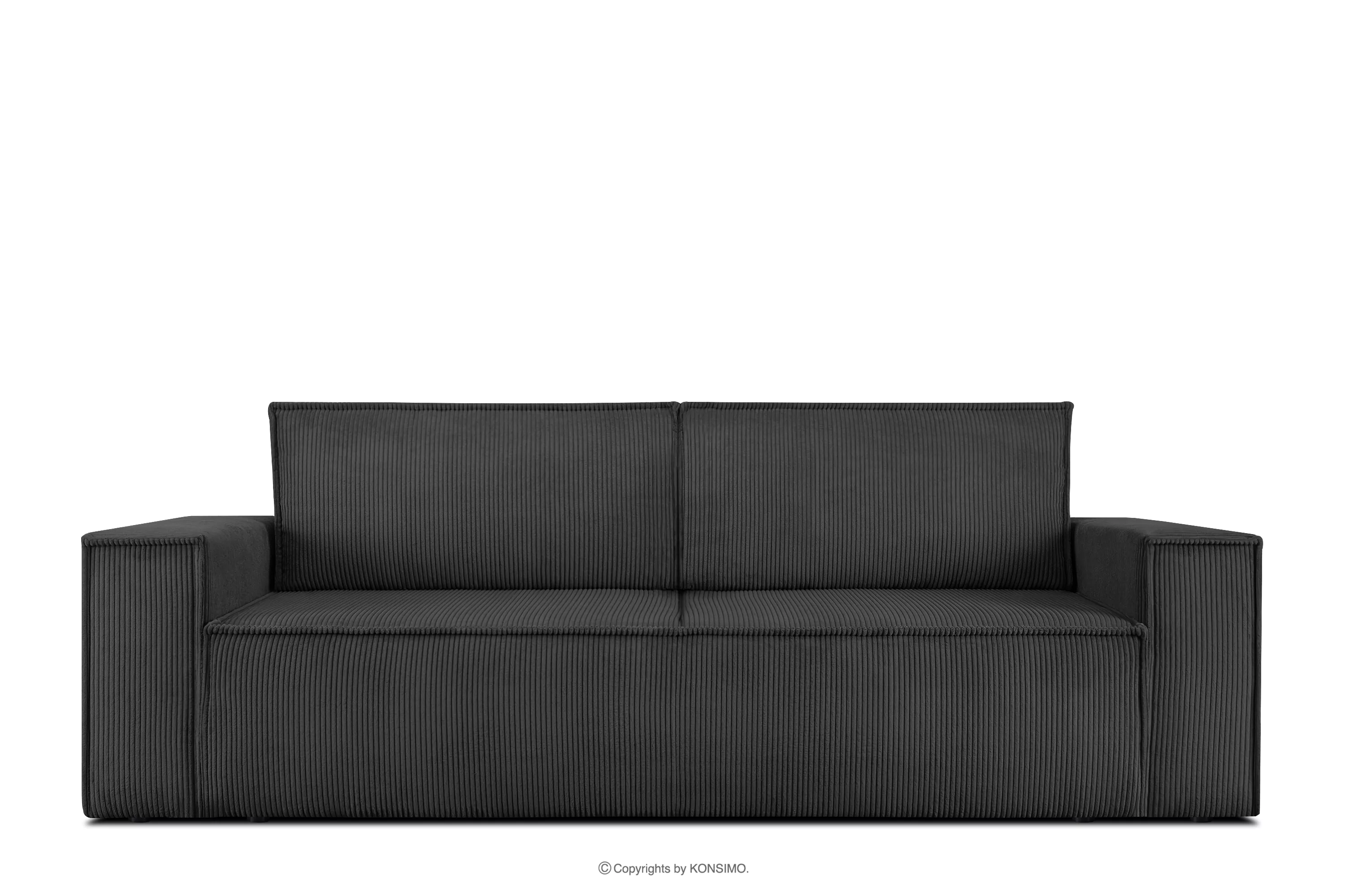 Sofa rozkładana 3 osobowa z pojemnikiem na pościel ciemnoszara NAPI