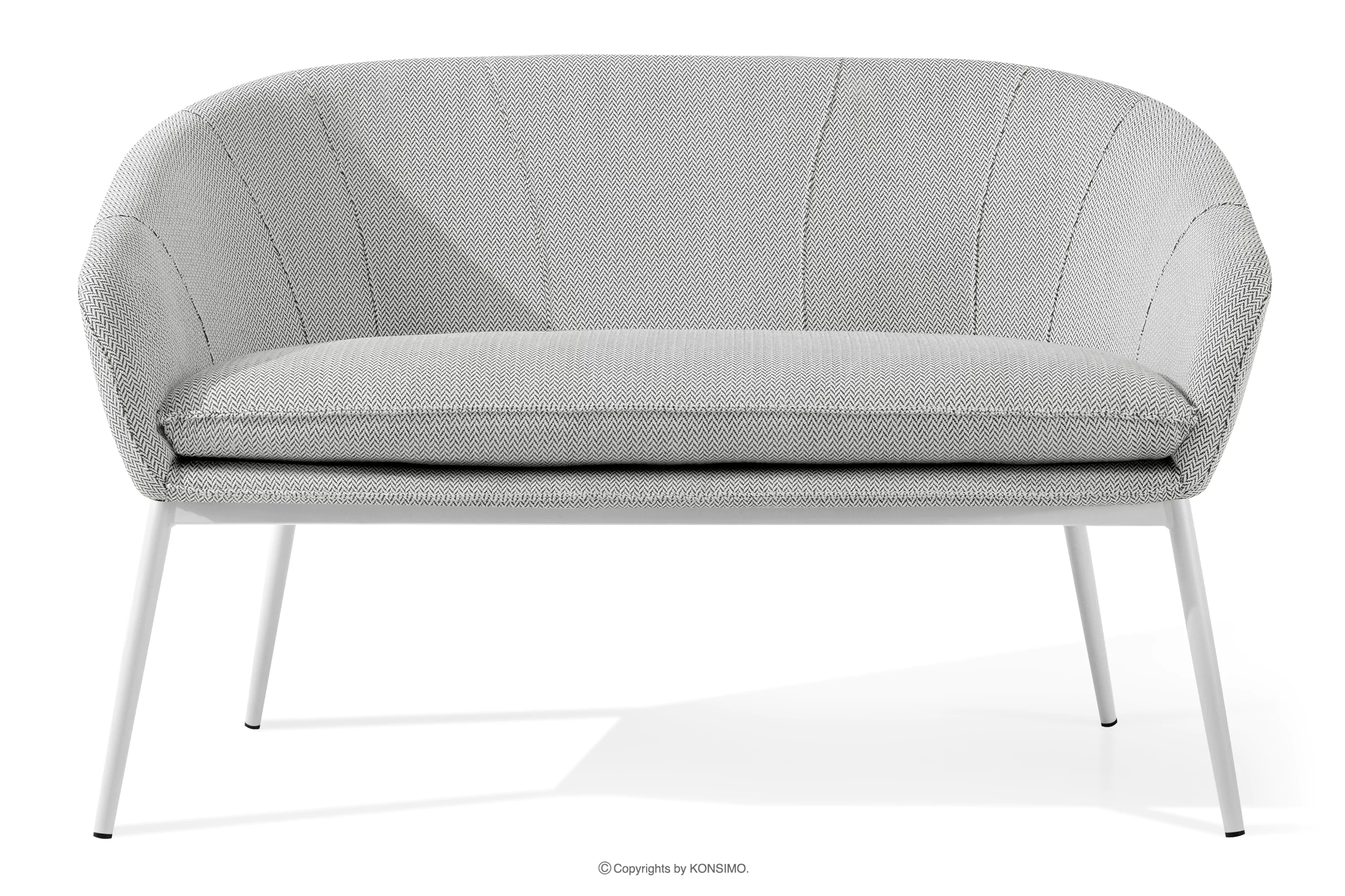 Sofa ogrodowy tkanina wodoodporna jasny szary/biały SOLIS