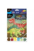 Malowanka z farbkami i pędzelkiem - Dinozaury