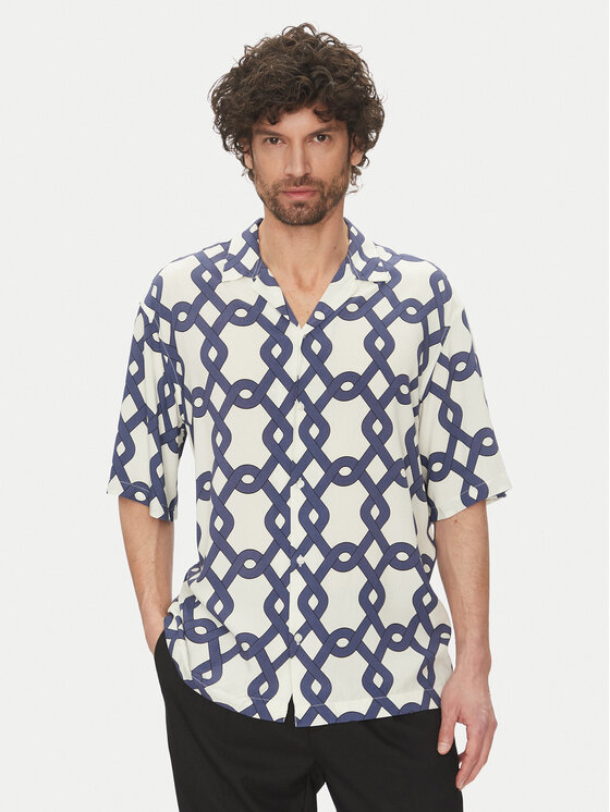 Selected Homme Koszula 16088360 Granatowy Relaxed Fit