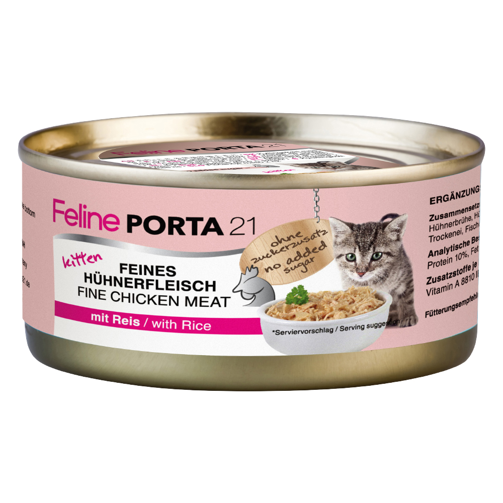 Korzystny pakiet Feline Porta 21, 12 x 156 g - Kitten Kurczak z ryżem