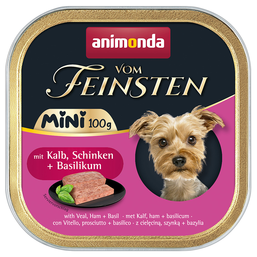 animonda vom Feinsten Adult Mini, 32 x 100 g - Cielęcina ze szynką i bazylią