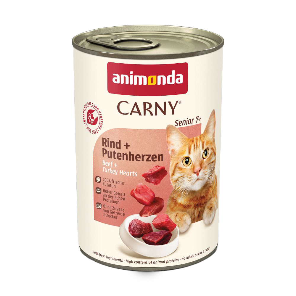 Korzystny pakiet animonda Carny Senior, 24 x 400 g - Wołowina i serca indycze