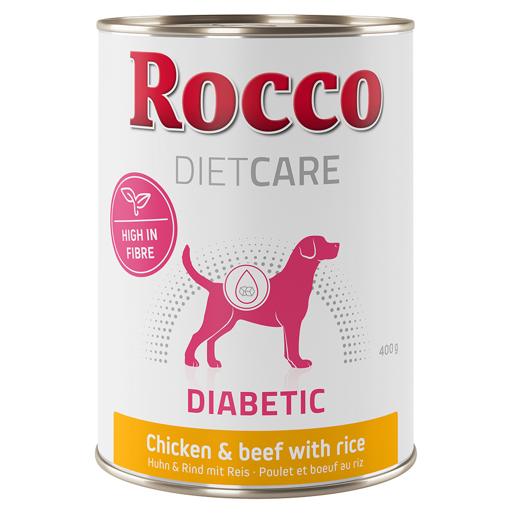 Rocco Diet Care Diabetic, kurczak z wołowiną i ryżem  - 12 x 400 g