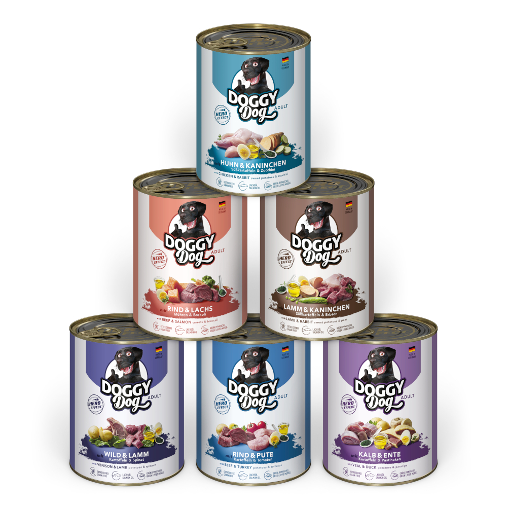 DOGGY Dog Adult, 6 x 800 g - Pakiet mieszany 1 (6 odmian)