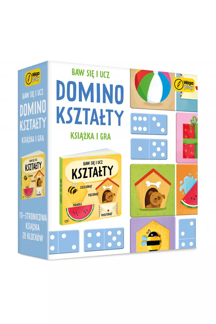 Baw się i ucz. Domino. Kształty. Gra i książka