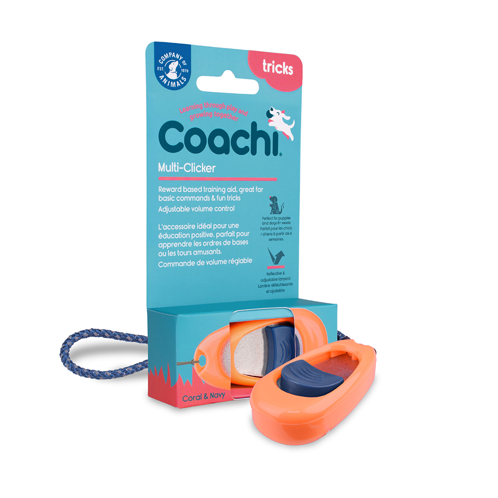 Coachi Multi-Clicker dla psa - koralowy