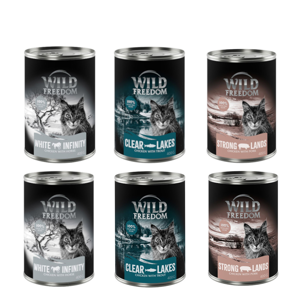 Megapakiet Wild Freedom Adult, 24 x 400 g - Pakiet mieszany III (Pstrąg, wieprzowina, konina)