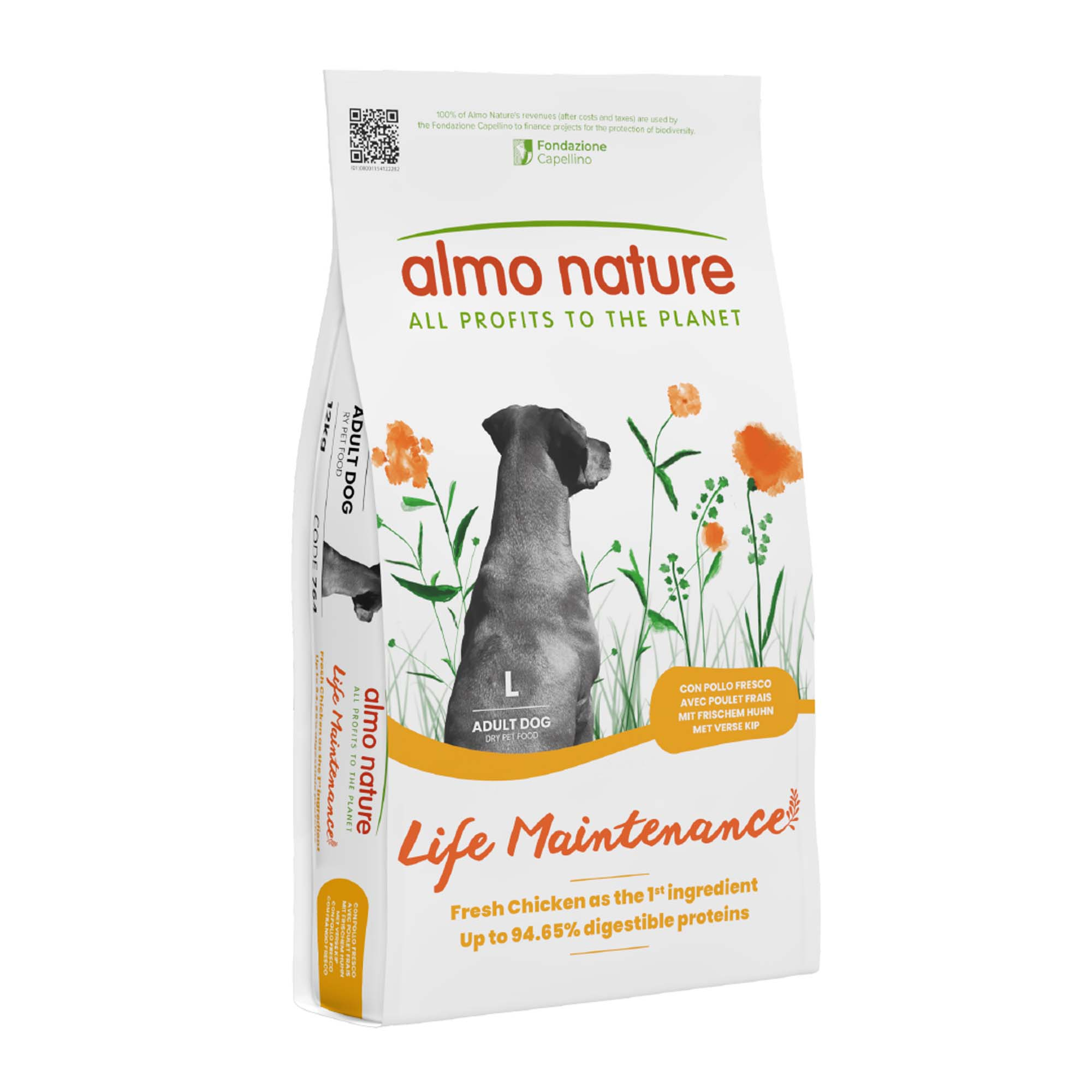 Almo Nature Adult  Large, kurczak z ryżem - 12 kg