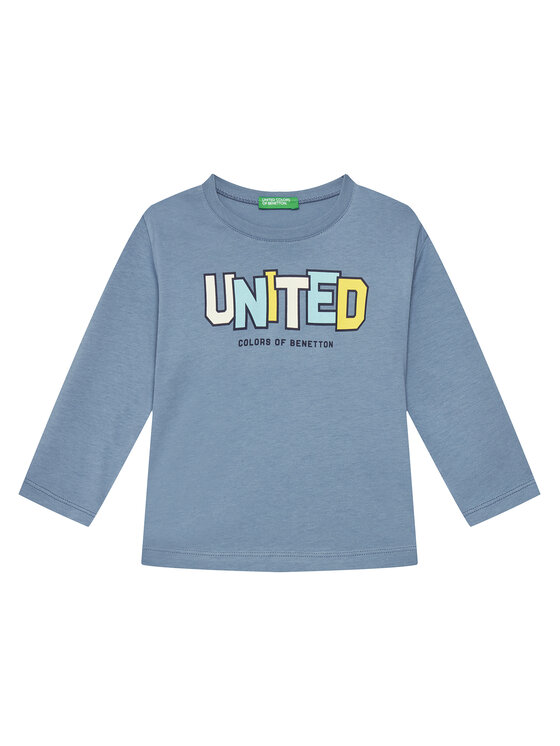 United Colors Of Benetton Bluzka 3I1XG10HS Niebieski Regular Fit