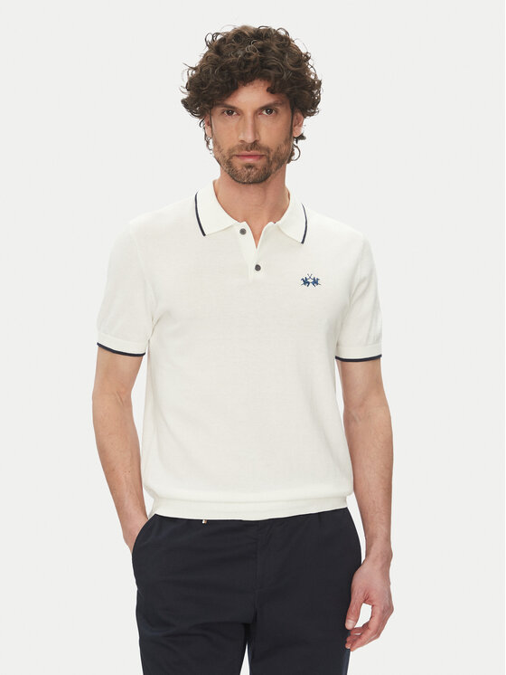 La Martina Polo Austin MAS001 YC041 Biały Regular Fit