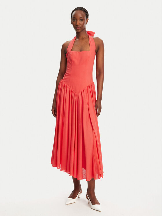 Bardot Sukienka koktajlowa Marabella Halter 59803DB1 Koralowy Regular Fit