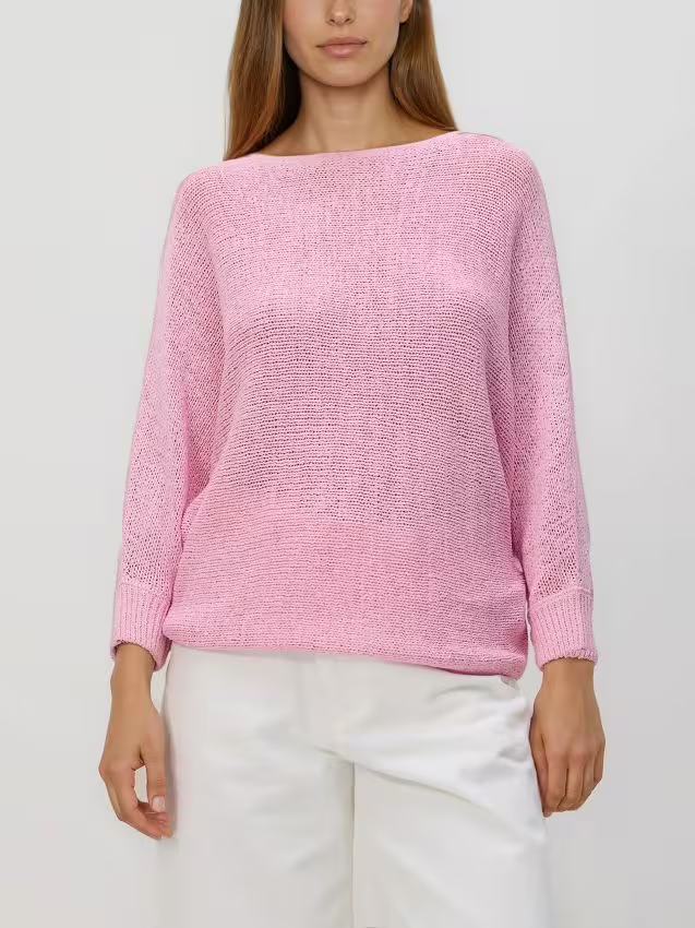 Reserved - Gładki sweter - różowy
